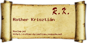 Rother Krisztián névjegykártya